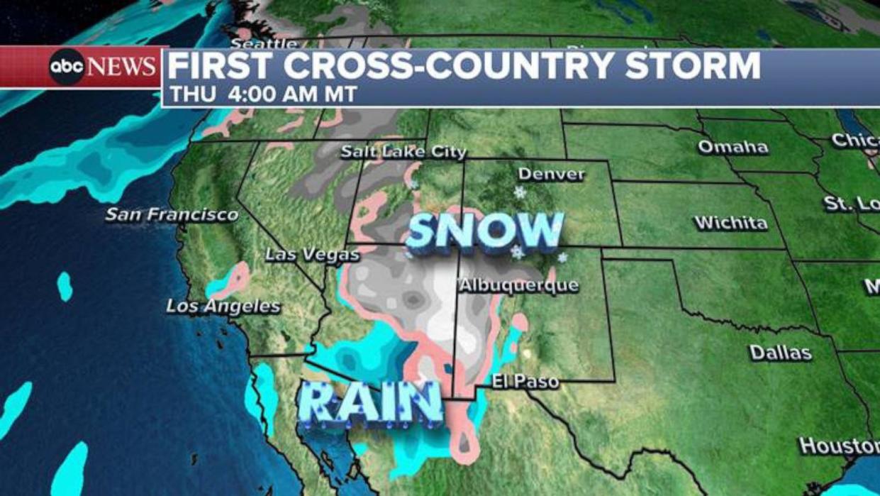 PHOTO: First Cross Country Storm - Thur 4AM Map (ABC News)