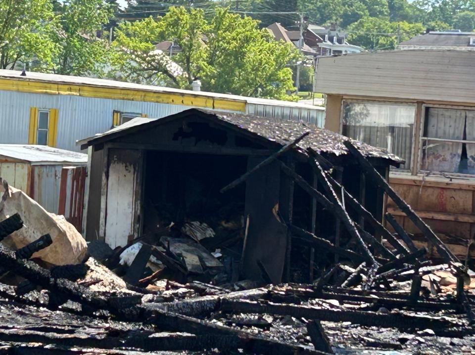 A shed on the property was also destroyed.