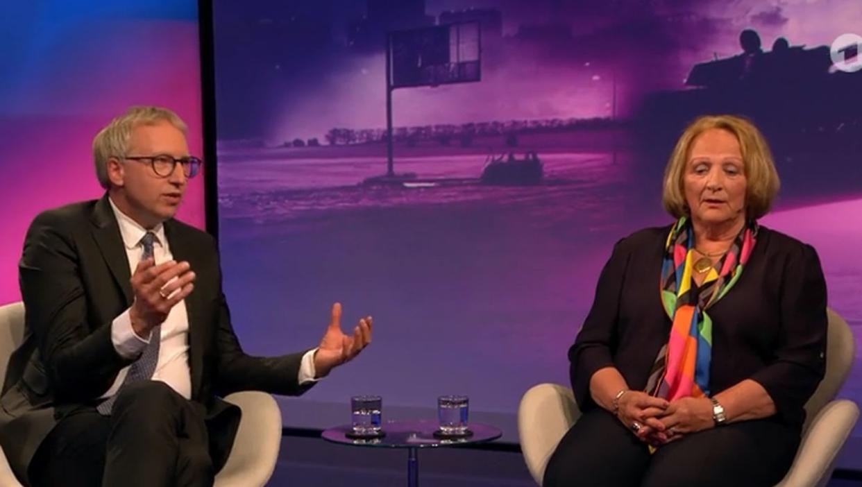 Sabine Leutheusser-Schnarrenberger und Politikwissenschaftler Johannes Varwick gerieten bei "Maischberger" aneinander. (Bild: ARD / Screenshot)