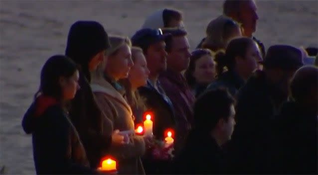 Justine Ruszczuk Damond's friends and family gathered for a sunrise vigil this morning. Photo: 7 News