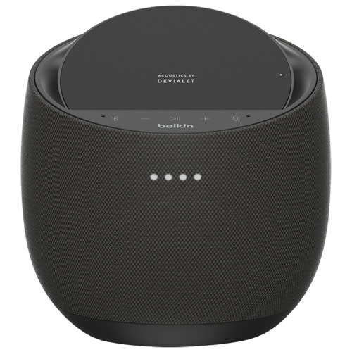 Belkin SoundForm Elite Smart Speaker with Google Assistant & Wireless Charging. Image via Best Buy.