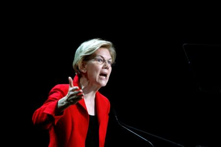 Democratic presidential candidate and U.S. Senator Elizabeth Warren (D-MA) speaks during the California Democratic Convention in San Francisco