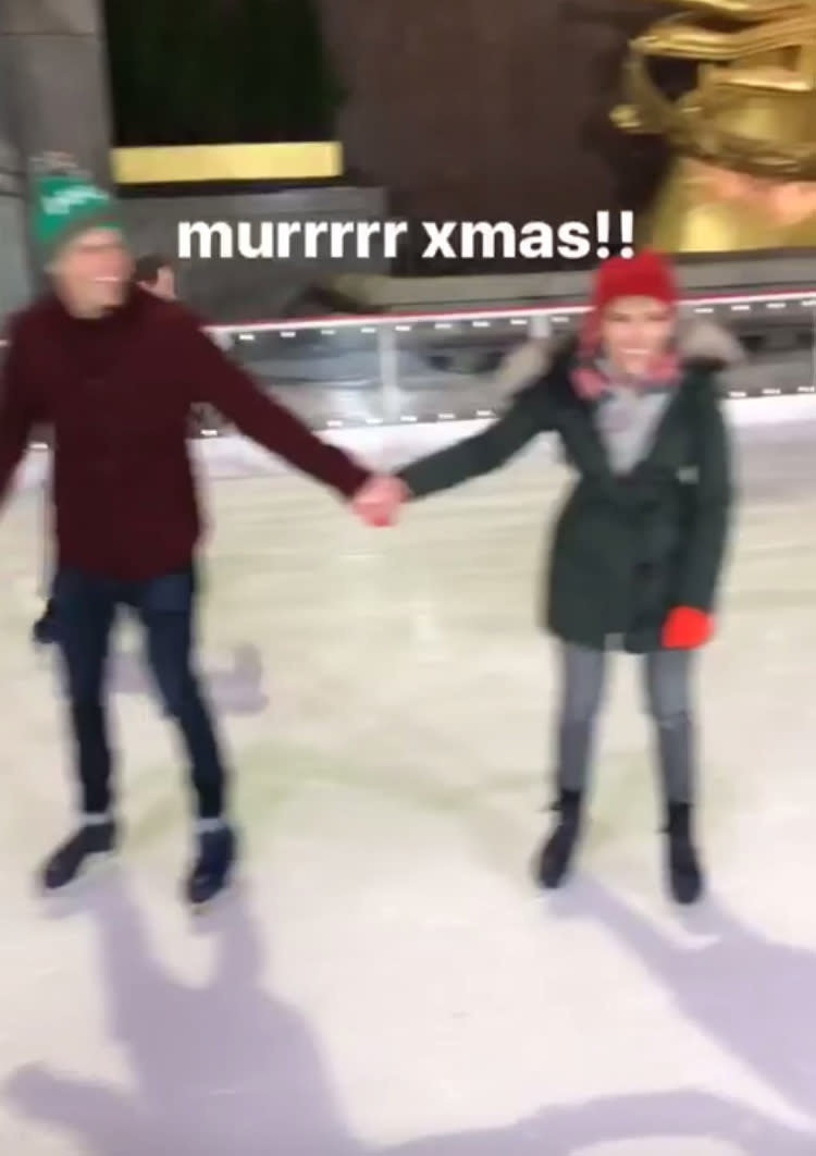Scarlett Johansson and Colin Jost Hold Hands While Ice Skating