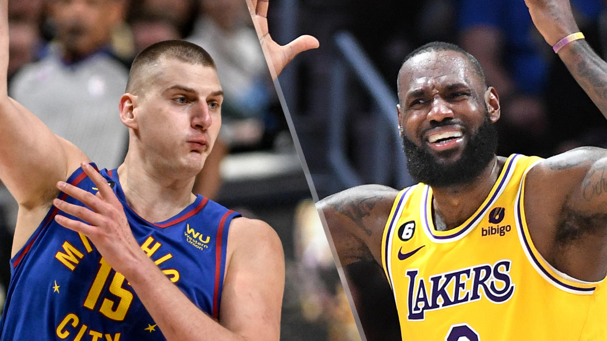  (L, R) Nikola Jokic and LeBron James will face-off in the Nuggets vs. Lakers live stream 