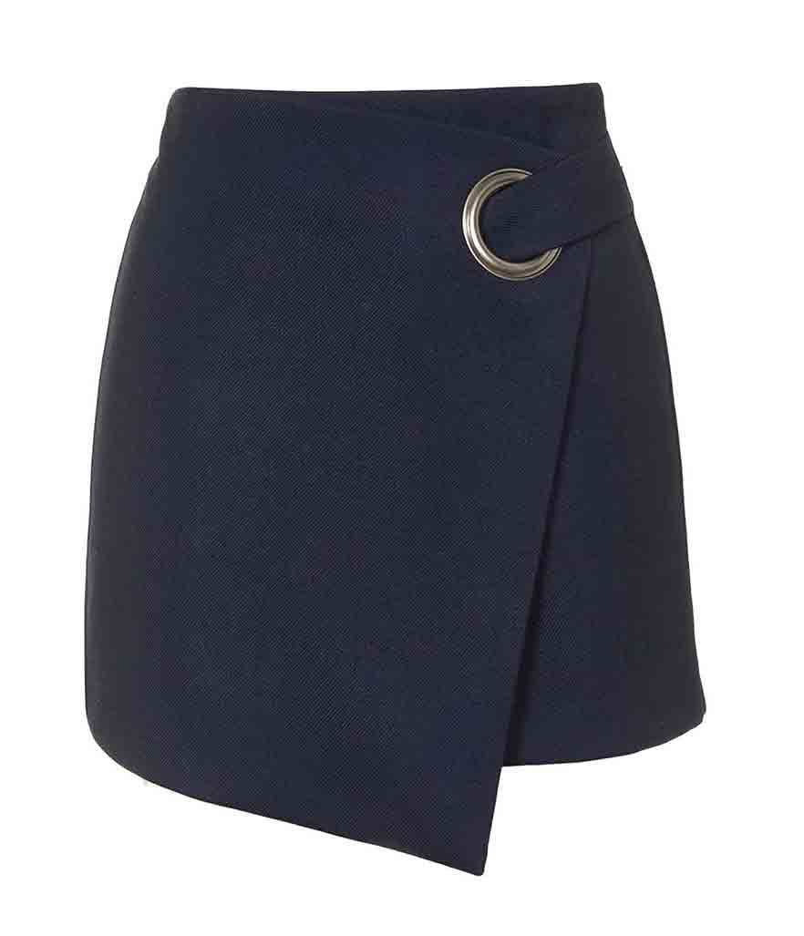 Topshop Eyelet Wrap Mini Skirt