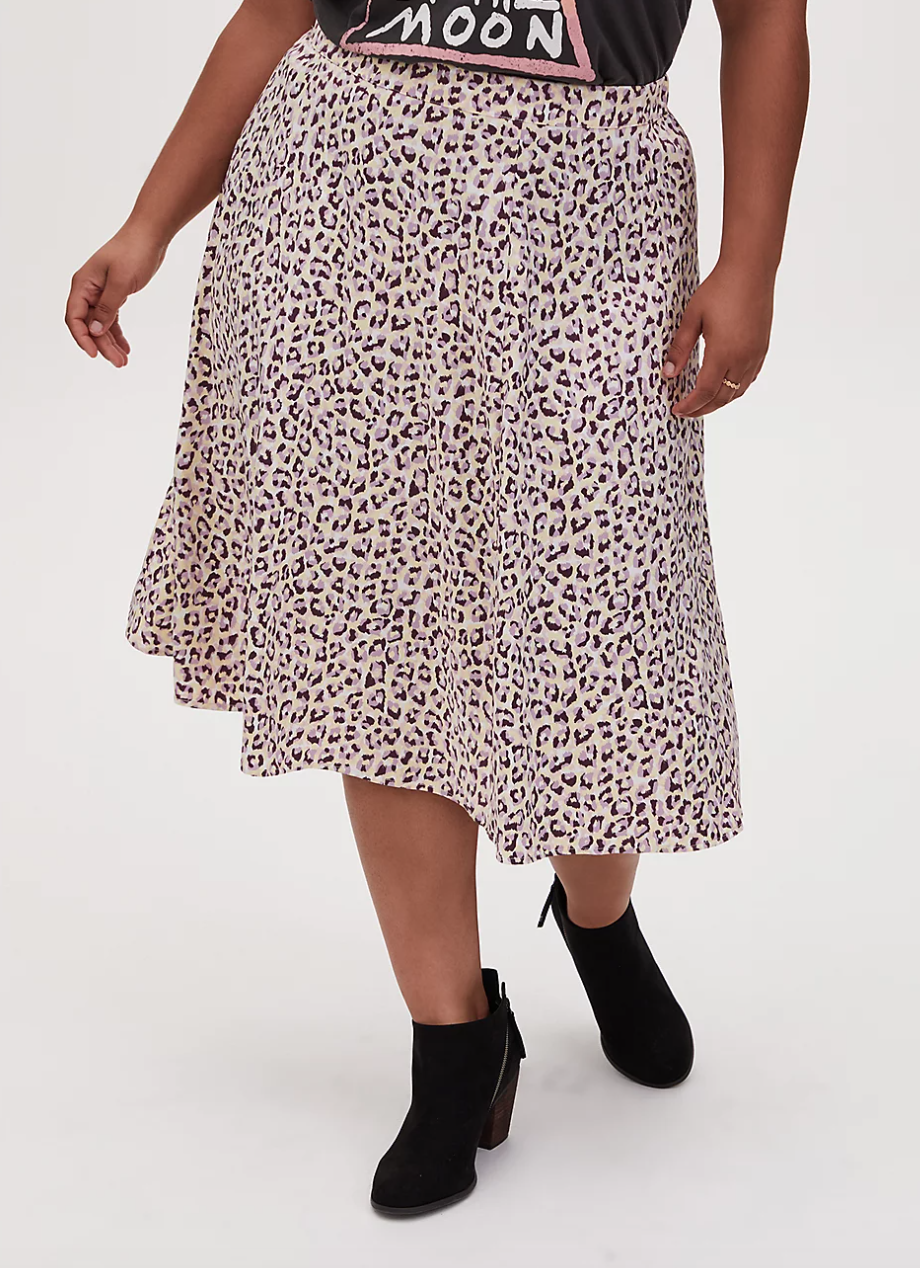 Leopard Satin Midi Skirt. Image via Torrid. 