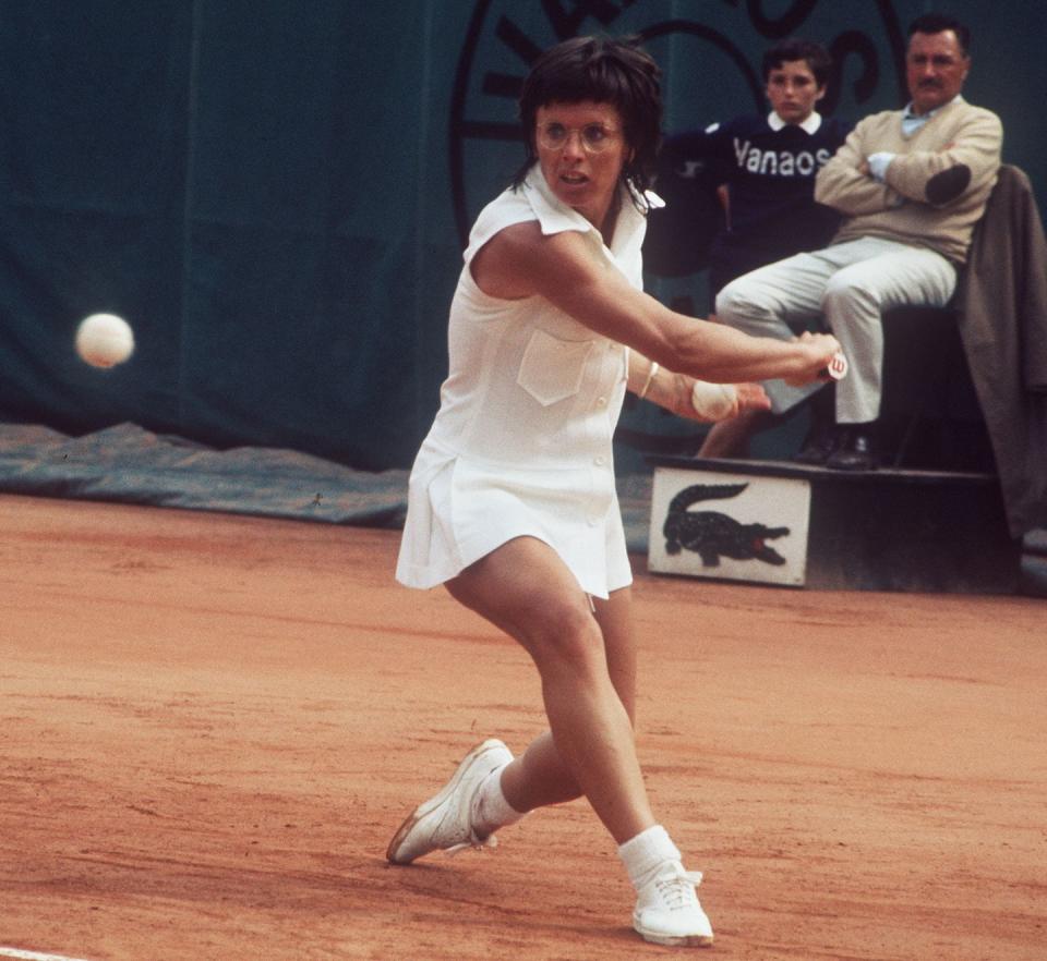 <p>King is the mighty queen of tennis. She earned her title as the World's #1 tennis player after winning an impressive 39 Grand Slam titles. At age 29, she won the "Battle of the Sexes" tennis match against her 55-year-old, male competitor, Bobby Riggs.</p>