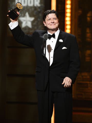 <p>Andrew H. Walker/WireImage</p> Michael McGrath wins best performance by a featured actor in a musical at the 66th Tony Awards on June 10, 2012, in New York City