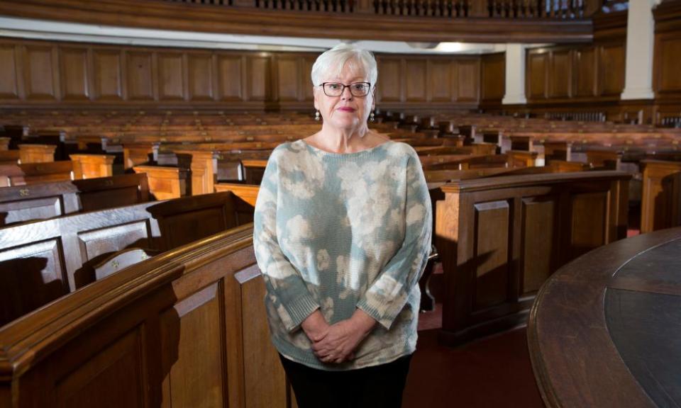 Mary Stratford in the Durham Miners’ Hall (the Pitman’s Parliament) at Redhills.