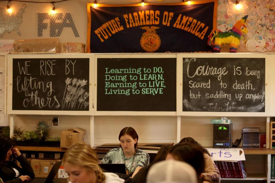 A classroom at Modoc High School in Alturas.