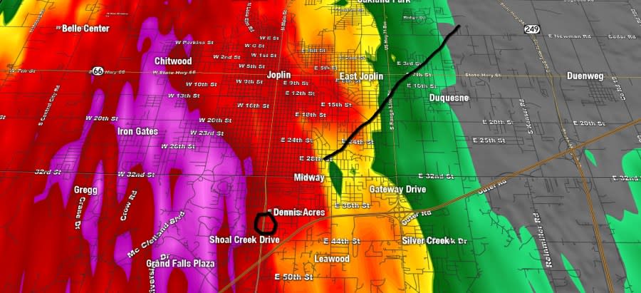 May 6 Joplin tornado path