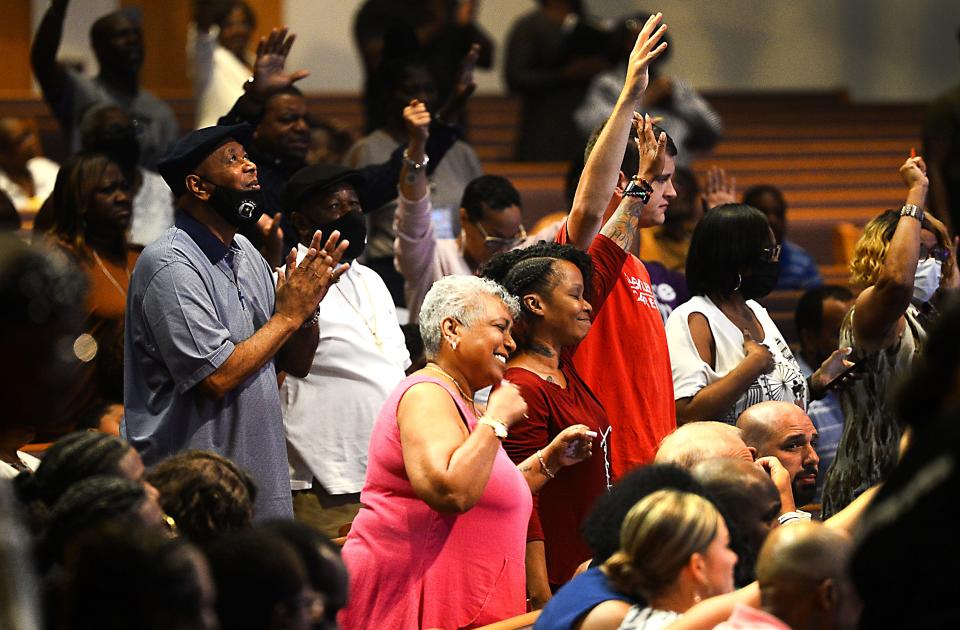 Relentless Church in Greenville gathered on Sunday, July 17, 2022 for worship and for prayers for the church's pastor. The church's Pastor John Gray is hospitalized with a saddle pulmonary embolism. 