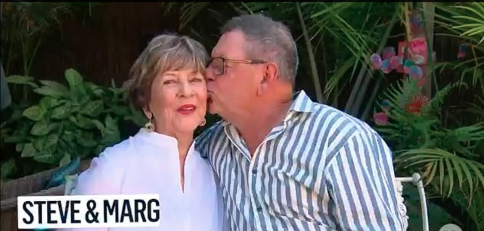 Steve Price kisses his mum on the cheek