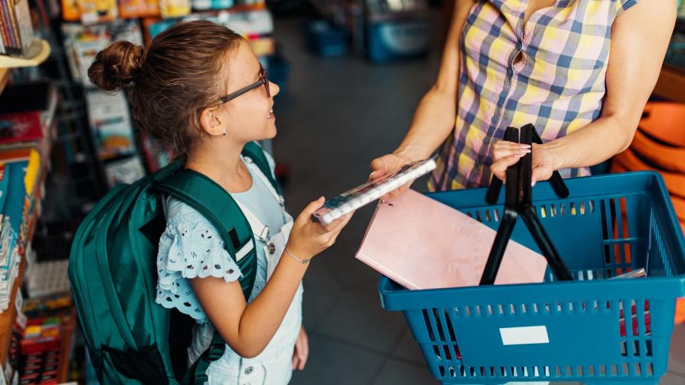 mother and daughter backtoschool shopping