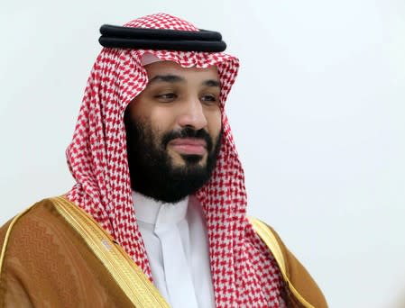 Saudi Arabia's Crown Prince Mohammed Bin Salman attends a meeting with Russia's President Vladimir Putin on the sidelines of the G20 summit in Osaka