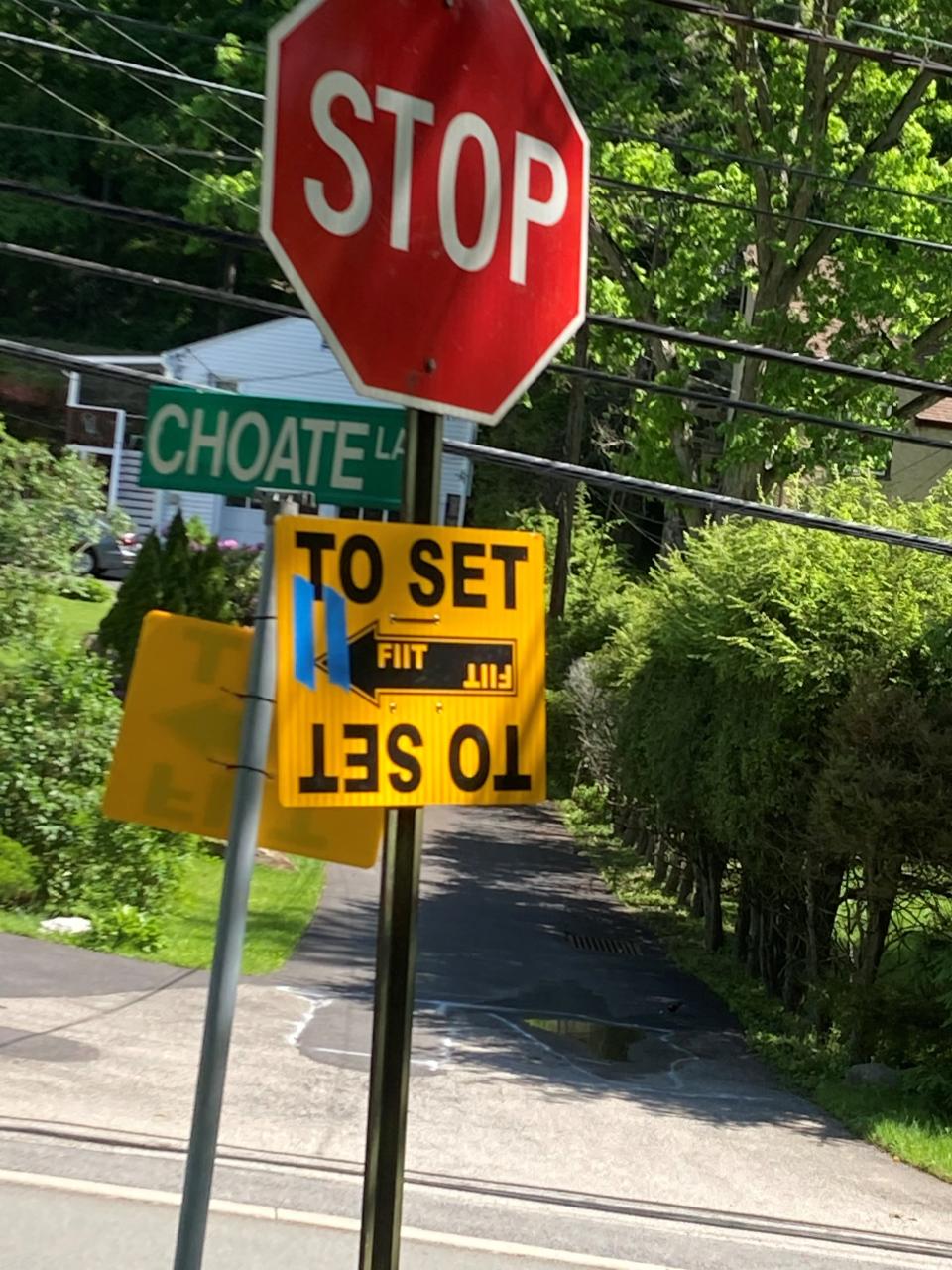 Production signs in Pleasantville point the way to a filming location for the new FX limited series "Fleischman is in Trouble"  starring Jesse Eisenberg.