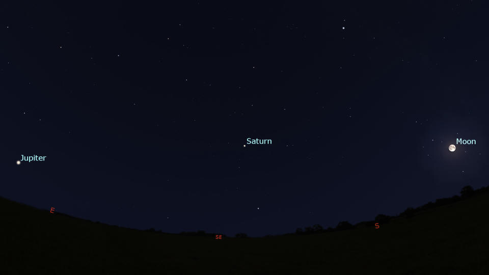 Super Buck Moon Saturn Jupiter - July 3 2023 - Stellarium