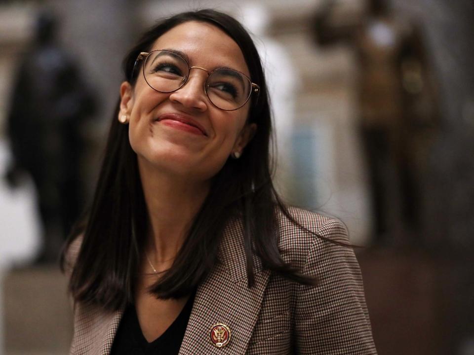 Congresswoman Alexandria Ocasio-Cortez in the US Capitol on 9 January 2020: Getty Images