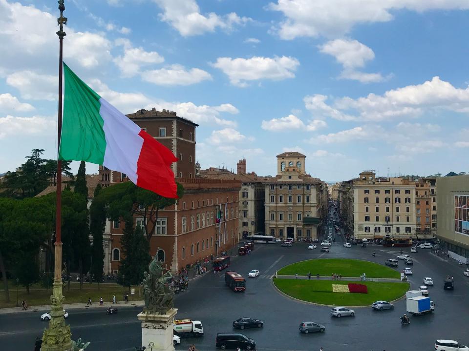 View of Piazza Venezia in Rome, Italy