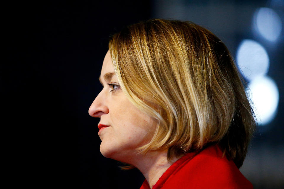 The BBC's Political Editor of News Laura Kuenssberg stands outside 10 Downing Street, in London, Britain November 14, 2018.    REUTERS/Henry Nicholls