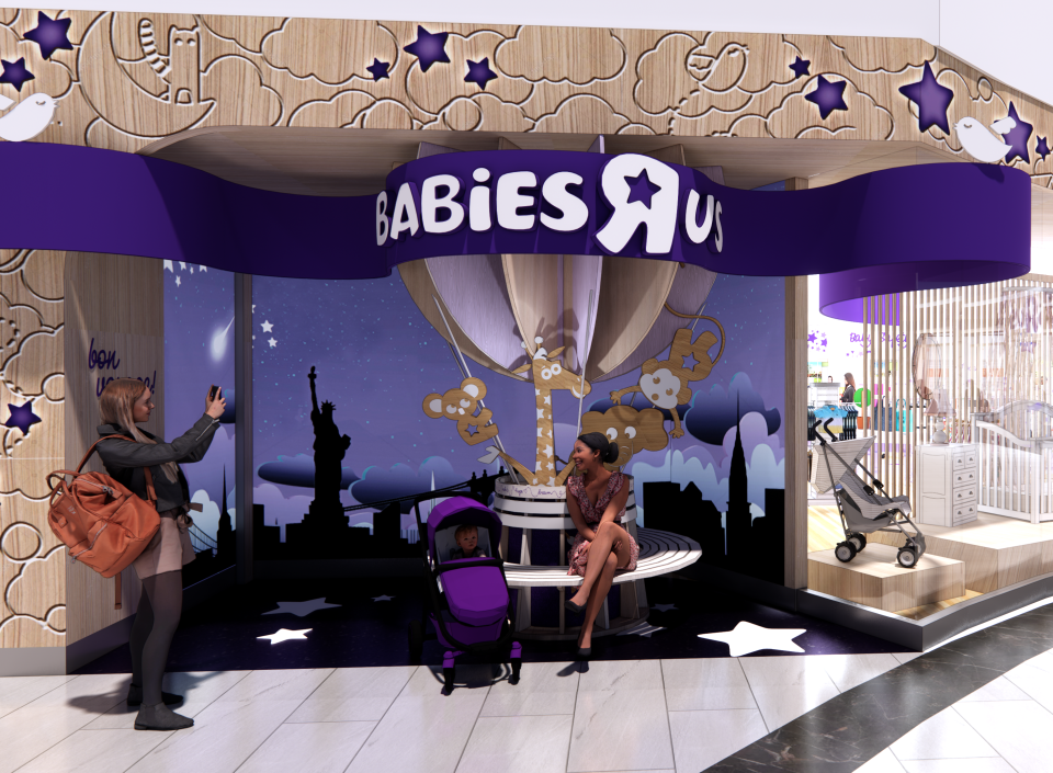 A rendering of the photo app area at the upcoming Babies ‘R’ Us in American Dream.