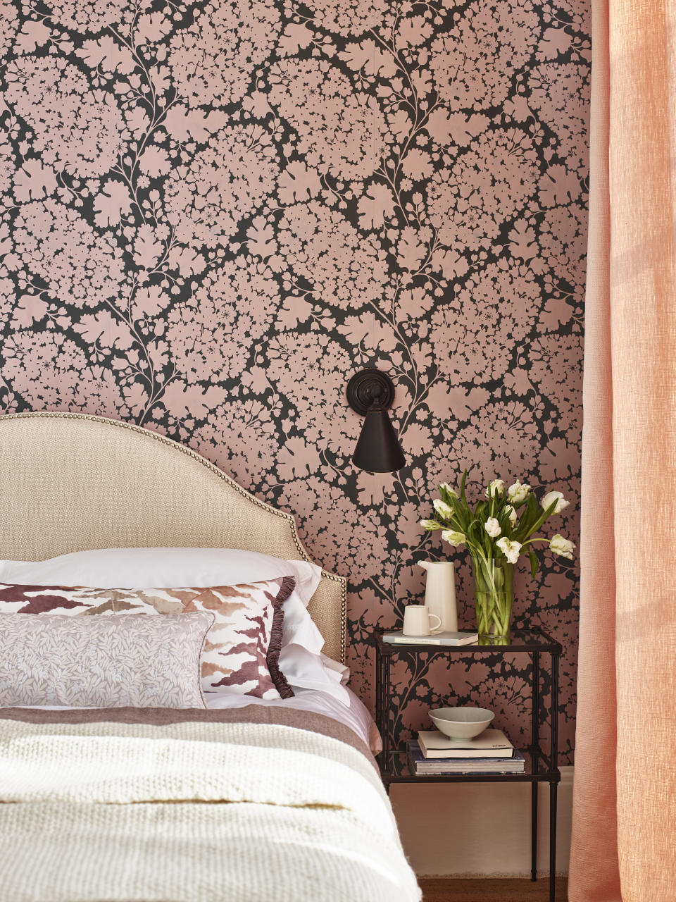 <p> &apos;Wallpaper is a great way to make a statement in a bedroom, either on a single feature wall or on all the walls for full-on drama,&apos; says Tim Walters, managing director, George Spencer Designs. &#x2018;Highly decorative, our Charleston Paisley features a large scale print of a burgeoning hydrangea plant and the Midnight Blush colorway combines a dramatic dark brown with a dusky pink, perfect for creating a glamorous boudoir feel.&#x2019; </p>