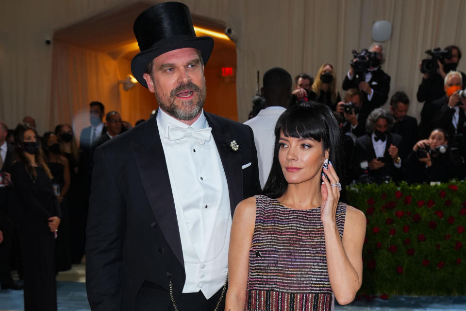 NEW YORK, NEW YORK - MAY 02: David Harbour and Lily Allen attend The 2022 Met Gala Celebrating 