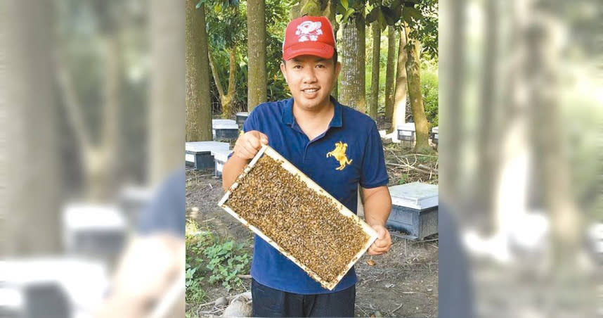 永富養蜂場主人蔡坤成說，今年龍眼蜜可說10多年來最少1次。（圖／蔡坤成提供／林雅惠高雄傳真）