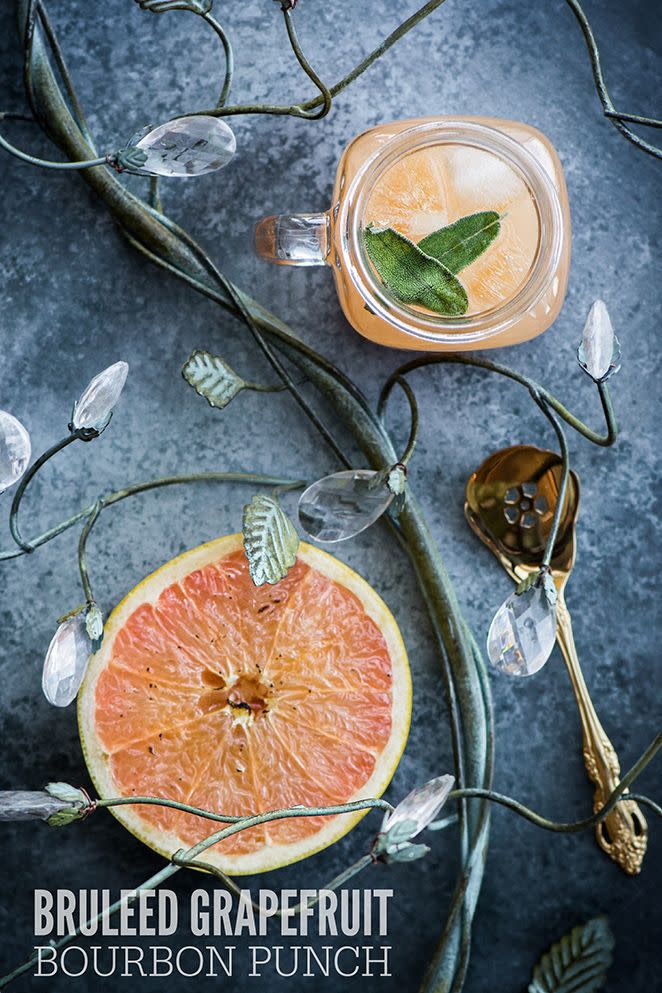 <p>If caramelized grapefruits and bourbon don't fill you with Christmas cheer, nothing will.</p><p><em><a href="http://www.kailleyskitchen.com/2014/04/03/bruleed-grapefruit-bourbon-punch/" rel="nofollow noopener" target="_blank" data-ylk="slk:Get the recipe from Kailley's Kitchen »;elm:context_link;itc:0;sec:content-canvas" class="link ">Get the recipe from Kailley's Kitchen »</a></em></p>