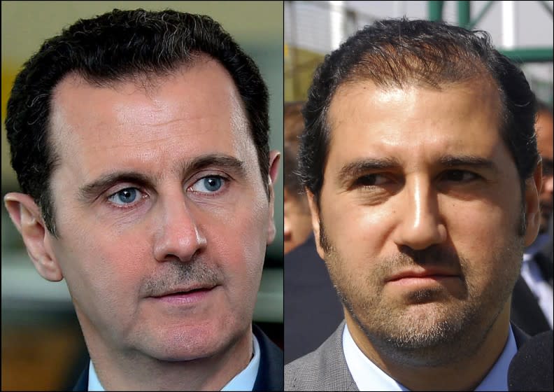 (l) Syrian President Bashar Assad and cousin (r) Rami Makhlouf, one of that country's wealthiest businessmen in Syria.