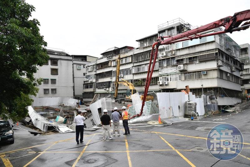 基泰建設大直建案工地造成嚴重鄰損。