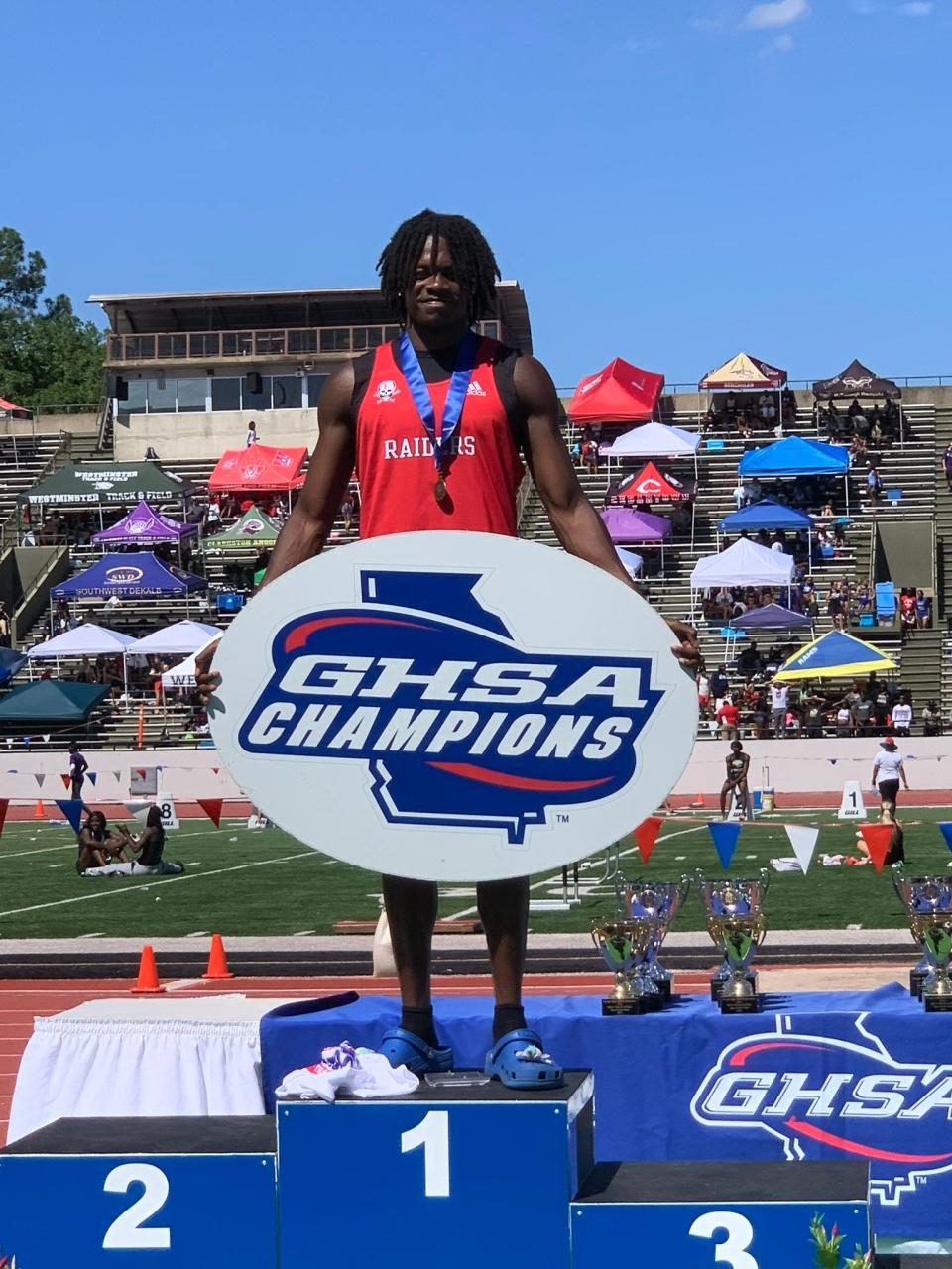 Jamari McIvory of Savannah Christian won the 2024 Class 3A title in the 400 meters.