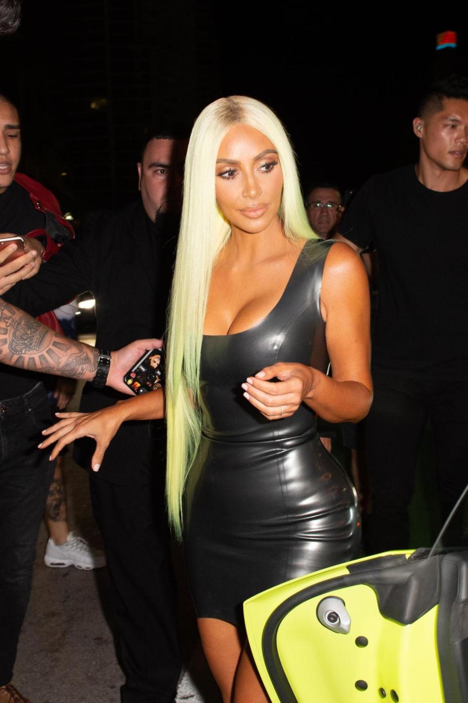 Kim also wore a show-stopping outfit (Garguibo / SplashNews.com)