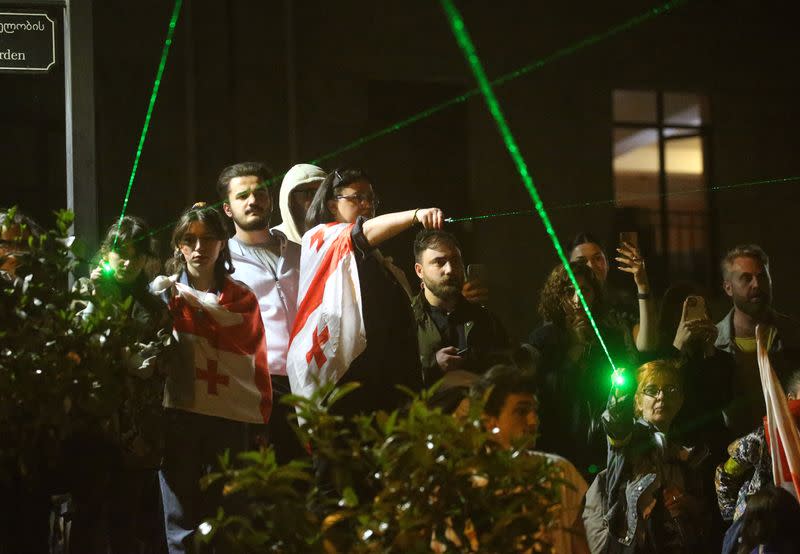 People protest against the "foreign agents" bill in Tbilisi