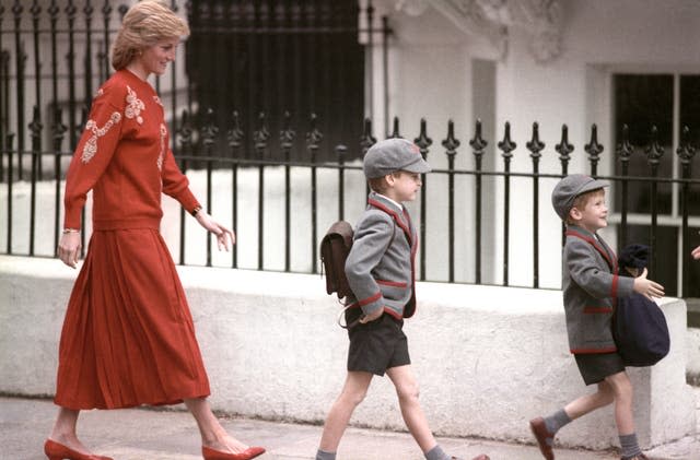 Diana with William and Harry in 1989 