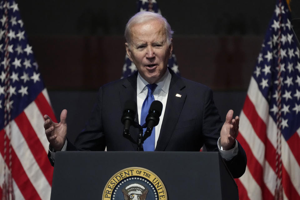 President Joe Biden speaks at the National Prayer Breakfast on Capitol Hill, Thursday, Feb. 2, 2023, in Washington. (AP Photo/Manuel Balce Ceneta)