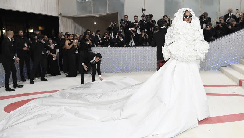 Rihanna attends The Metropolitan Museum of Art’s Costume Institute benefit gala celebrating the opening of the “Karl Lagerfeld: A Line of Beauty” exhibition on Monday, May 1, 2023, in New York.