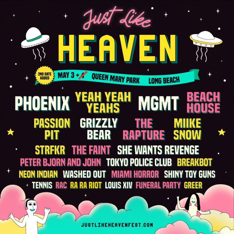 The two-day festival promises Yeah Yeah Yeahs, Phoenix, MGMT, Beach House, Passion Pit, Grizzly Bear, The Rapture, and more.