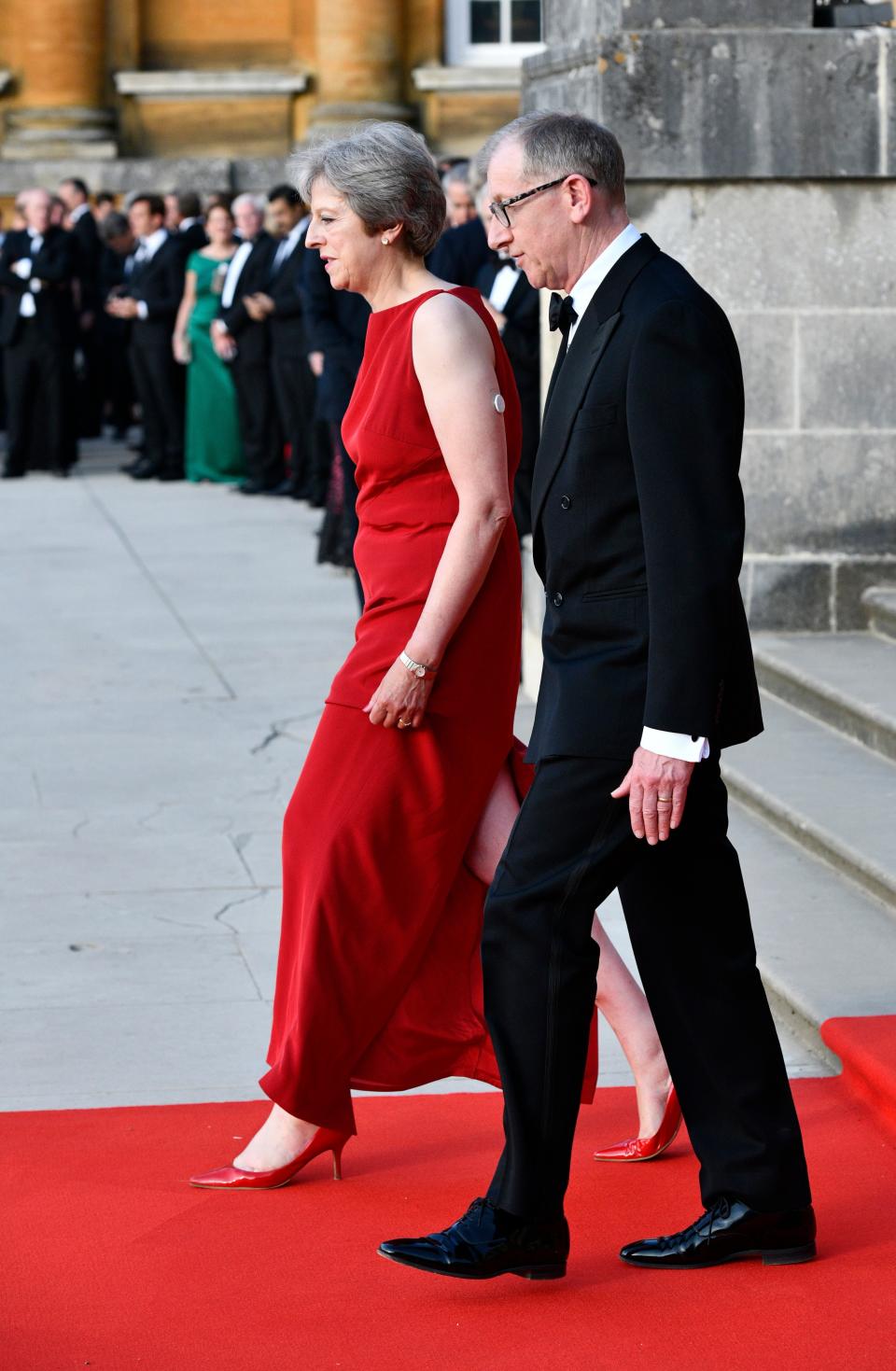 Theresa May with husband Philip at Blenheim Palace (Rex)