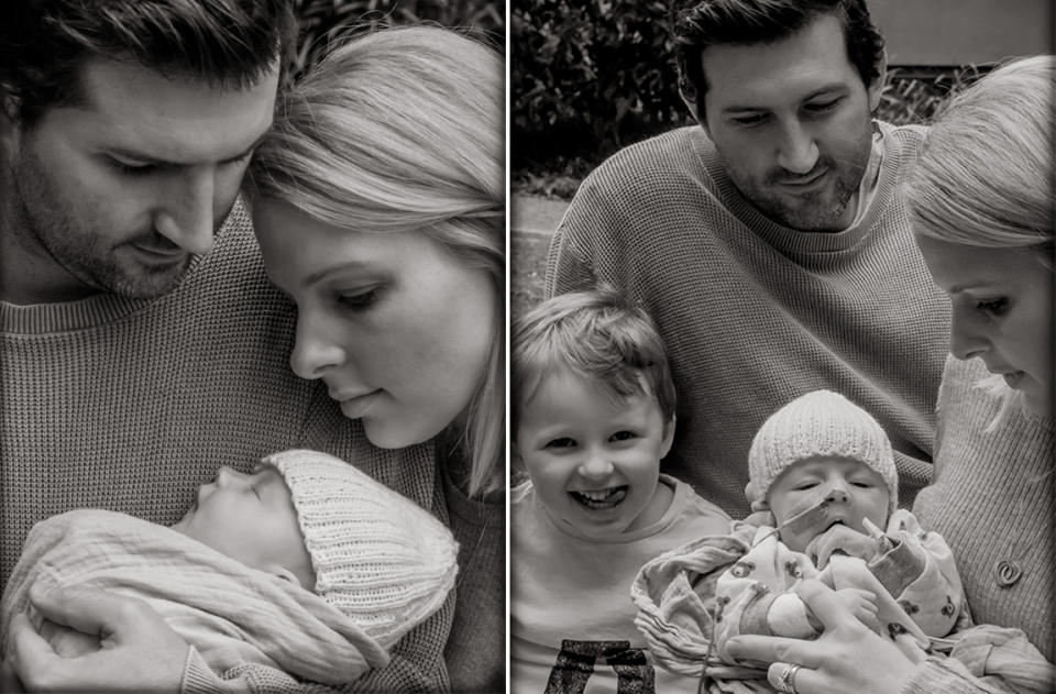 Josh and Kristy Fiorini, pictured with baby Jordan and three-year-old Taylor.