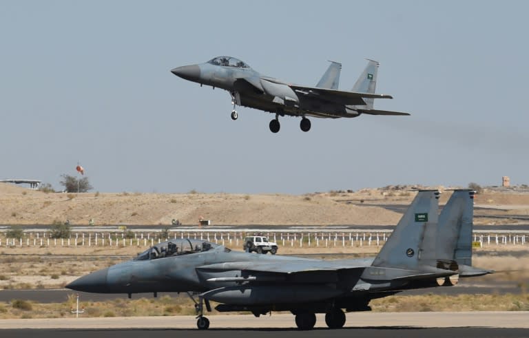 Dawn raids on Yemen by warplanes from the Arab coalition hit positions in Marib, east of the rebel-held capital, and the southwestern province of Taez, officials said