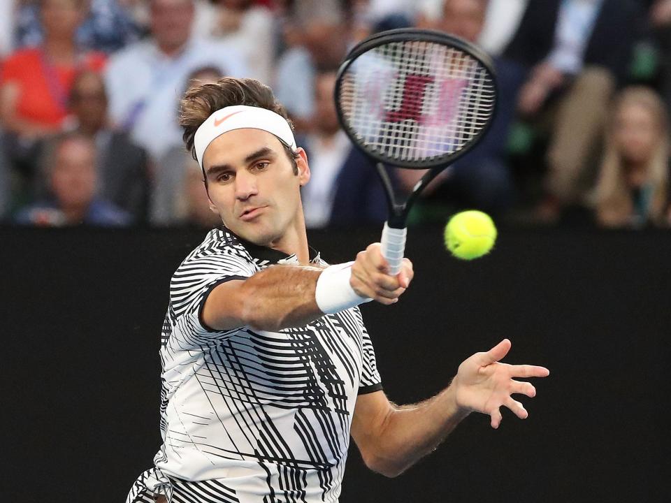 Federer in action against Zverev (Getty)