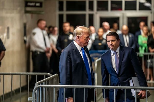 Former President Donald Trump and his attorney, Todd Blanche, exited the courthouse and spoke to the media after Trump was found guilty following his hush money trial at Manhattan Criminal Court on May 30, 2024, in New York City. The former president was found guilty on all 34 felony counts of falsifying business records in the first of his criminal cases to go to trial. Trump has now become the first former U.S. president to be convicted of felony crimes.