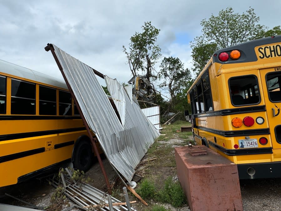 Sulphur school damage {KFOR}.