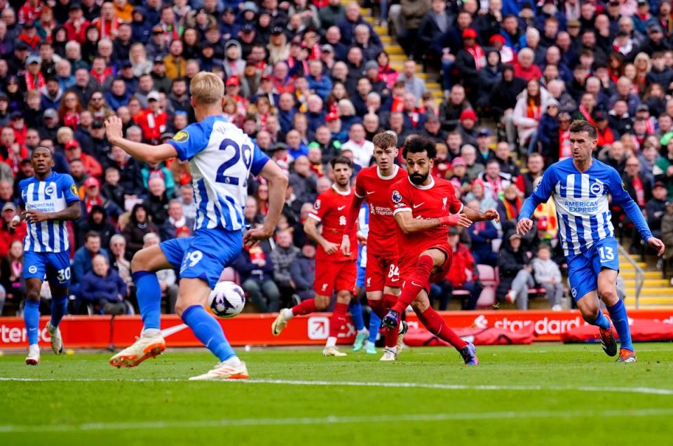 Mo Salah’s second half strike ensured Liverpool took all three points from the match (Peter Byrne/PA Wire)
