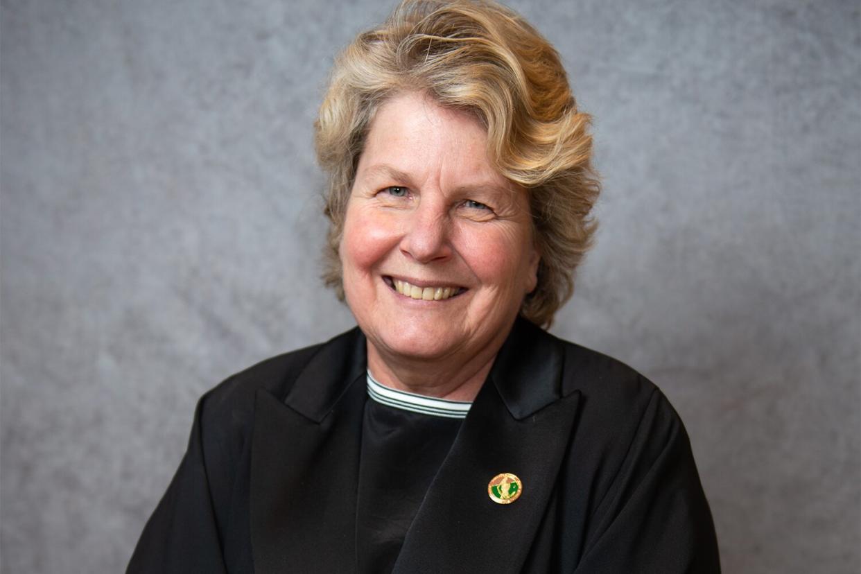 LONDON, ENGLAND - JANUARY 13: Sandi Toksvig poses for a portrait at the Writers' Guild of Great Britain Awards 2020 at the Royal College Of Physicians on January 13, 2020 in London, England. (Photo by David M. Benett/Dave Benett/Getty Images)