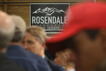 Participants wait for the arrival of U.S. Vice President Mike Pence at a rally for the Republican Senate candidate Matt Rosendale in Bozeman, Montana, U.S., October 2, 2018. Picture taken October 2, 2018. REUTERS/Jim Urquhart