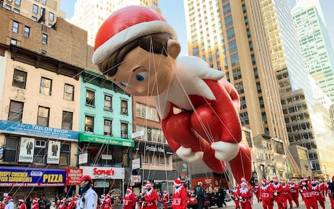 The Elf on the Shelf balloon is seen at the 2018 Macy's Thanksgiving Day Parade on November 22, 2018 in New York City - Credit: Noam Galai/FilmMagic