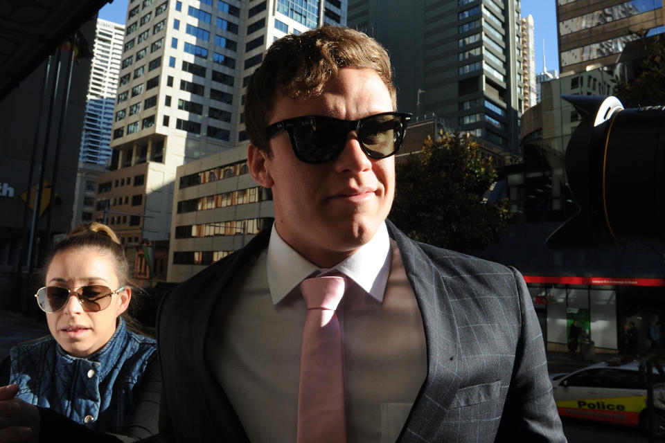 Zane Alchin arrives at the Downing Centre court in Sydney on July 29, 2016. Source: AAP