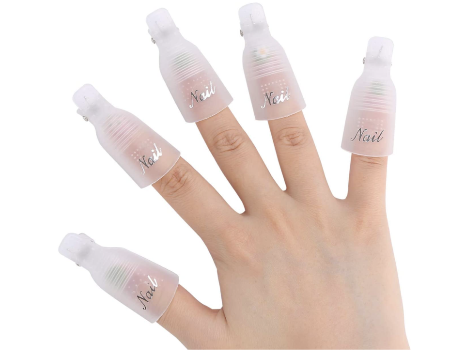 10PC Plastic Acrylic Nail Art Soak Off Cap Clip UV Gel Polish Remover Wrap Tool